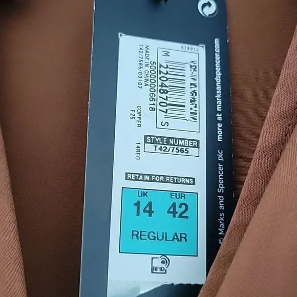 Marc & Spenser collection midaxi satin button down dress in bronse. - Picture 5 of 11